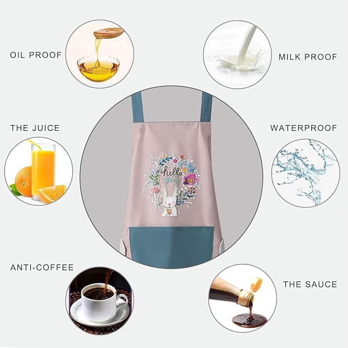 Waterproof + Oil-Proof 🌊 Apron | Side Hand Wipe 🤲