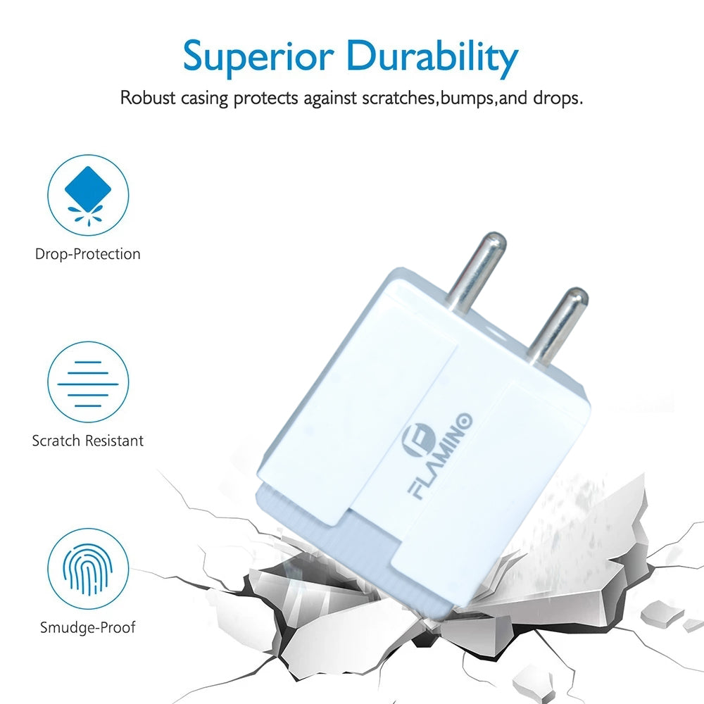 Flamino Adapto 66 2.4A 12w Dual USB Port Wall Charger