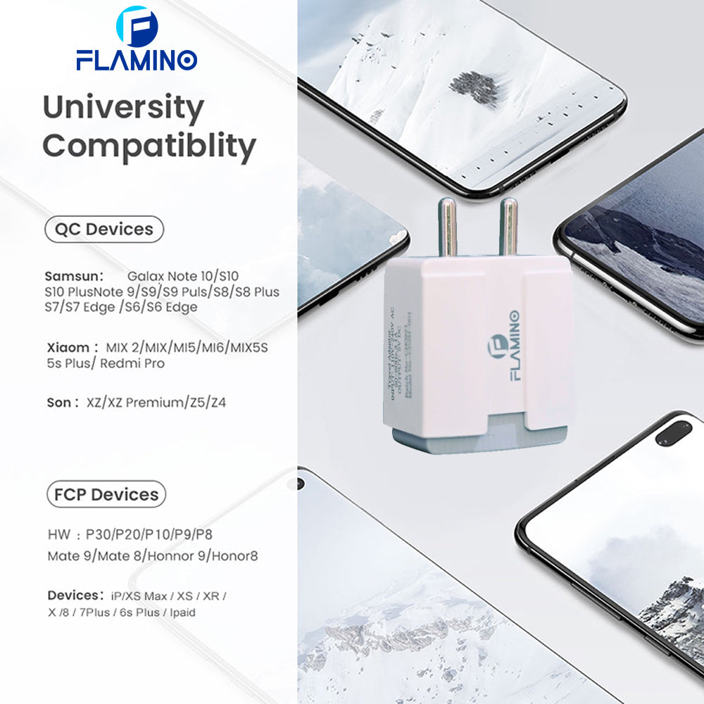 Flamino Adapto 66 2.4A 12w Dual USB Port Wall Charger