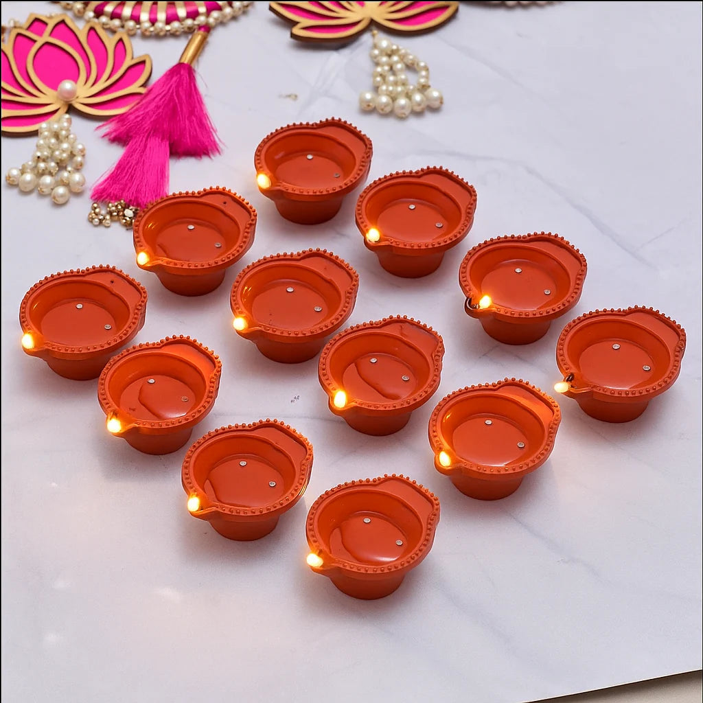Water Sensor LED Diya 🪔 - No Fire, No Smoke, No Oil (Pack of 12)