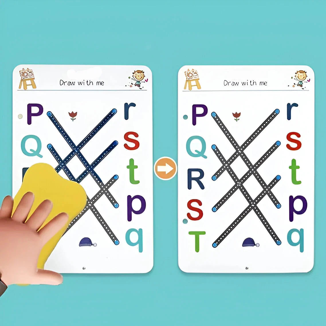 64 Pages Reusable Tracing Line book to improve Hand Writing