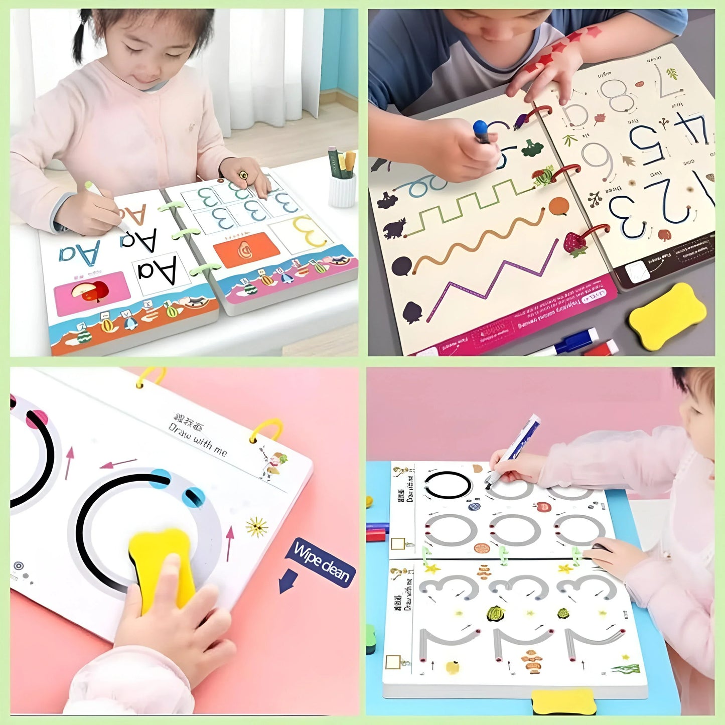 64 Pages Reusable Tracing Line book to improve Hand Writing