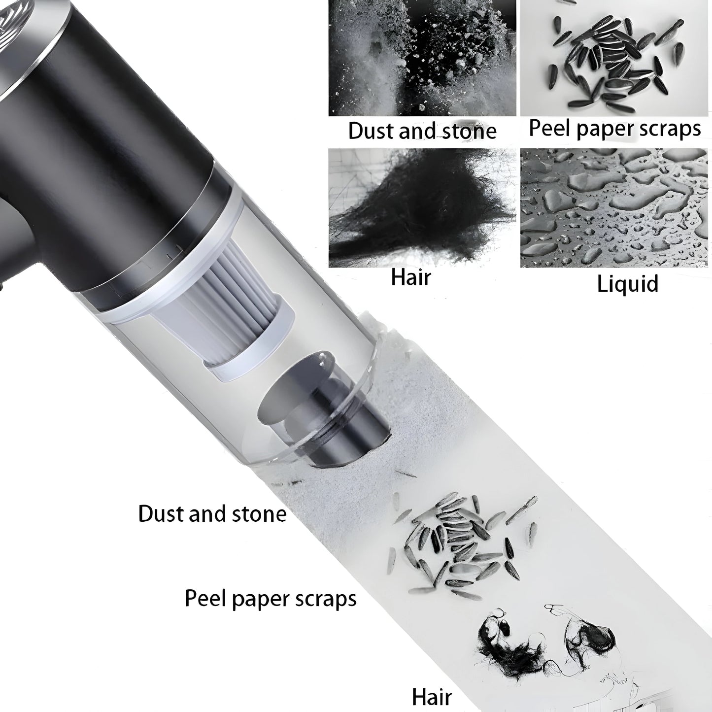 2 in 1 Flamino Wireless Powerful Vacuum Cleaner for Home & Car