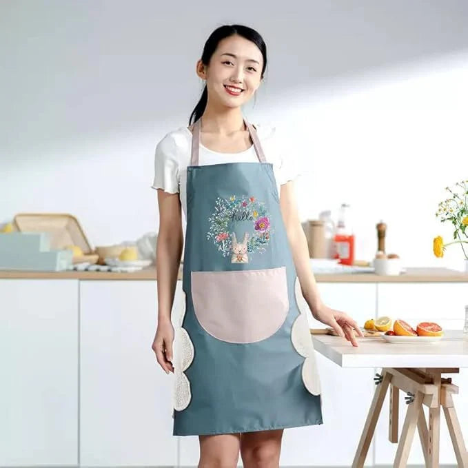 Waterproof + Oil-Proof 🌊 Apron | Side Hand Wipe 🤲