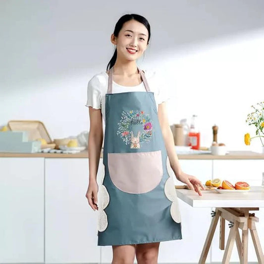 Waterproof + Oil-Proof 🌊 Apron | Side Hand Wipe 🤲