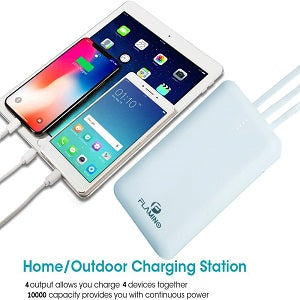 Flamino MB100S4 Power Bank, 10000 mAh, 12W, Dual USB Output