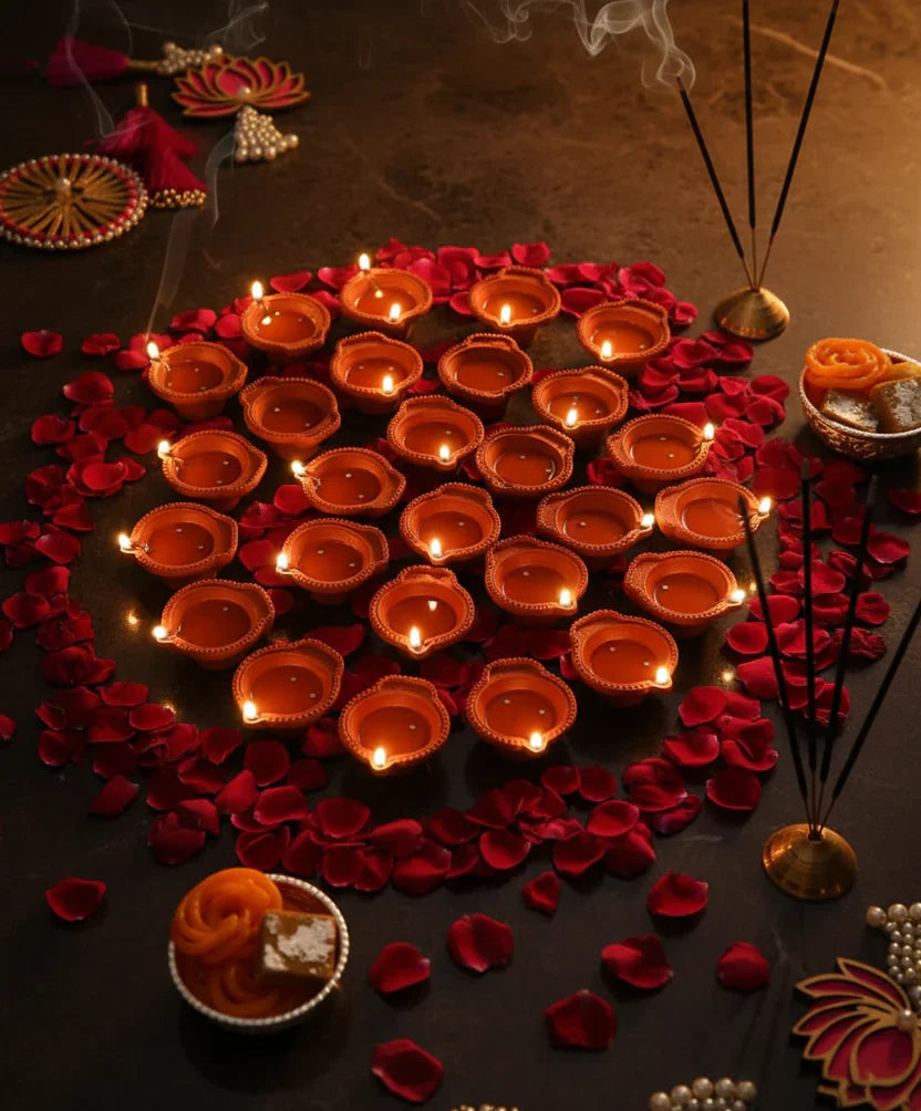 Water Sensor LED Diya 🪔 - No Fire, No Smoke, No Oil (Pack of 12)