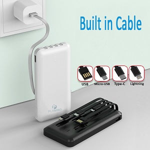 Flamino MB100S4 Power Bank, 10000 mAh, 12W, Dual USB Output