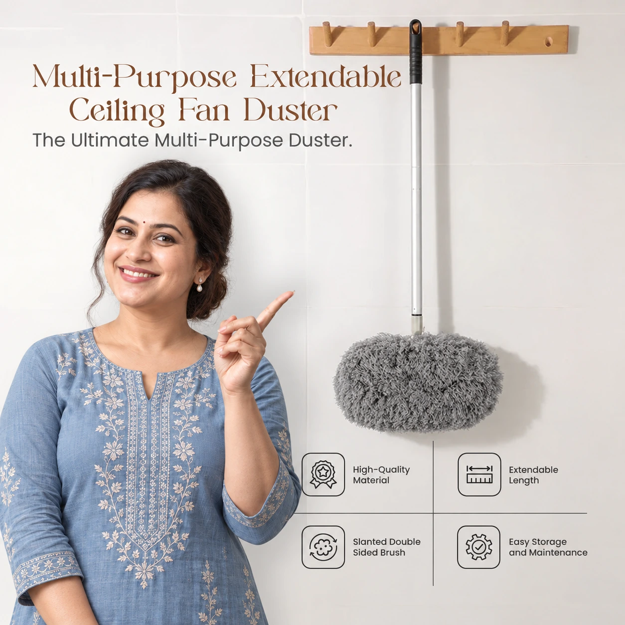 Multi-Purpose Extendable Ceiling Fan Duster
